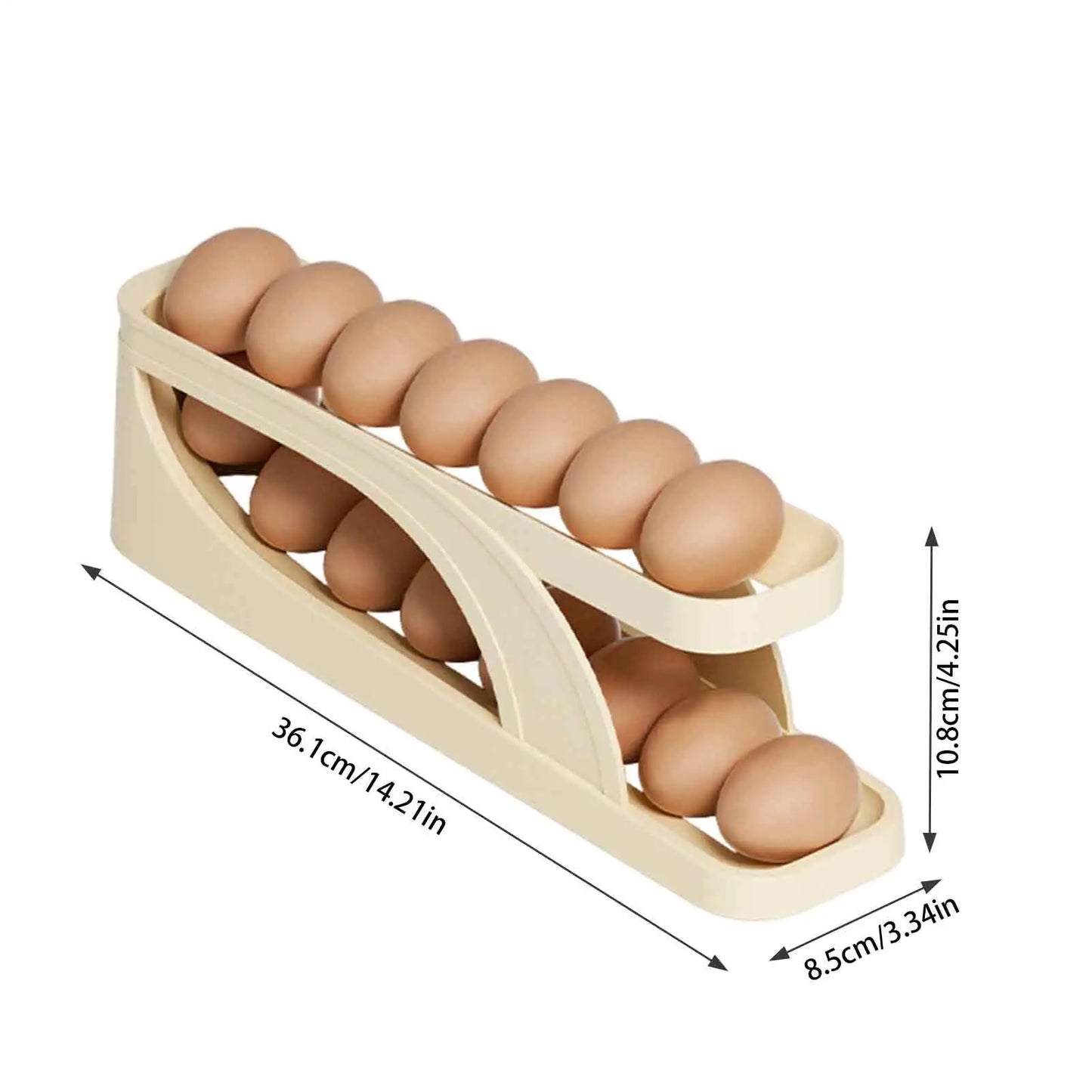 Automatic Scrolling Egg Rack Holder Storage Box Egg Basket Container Organizer Rolldown Refrigerator Egg Dispenser For Kitchen