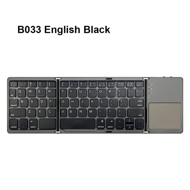 Keyboard B033 Mini Folding Keyboard Bluetooth Foldable Wireless Keypad With Touchpad For Windows,Android,ios Tablet ipad Phone