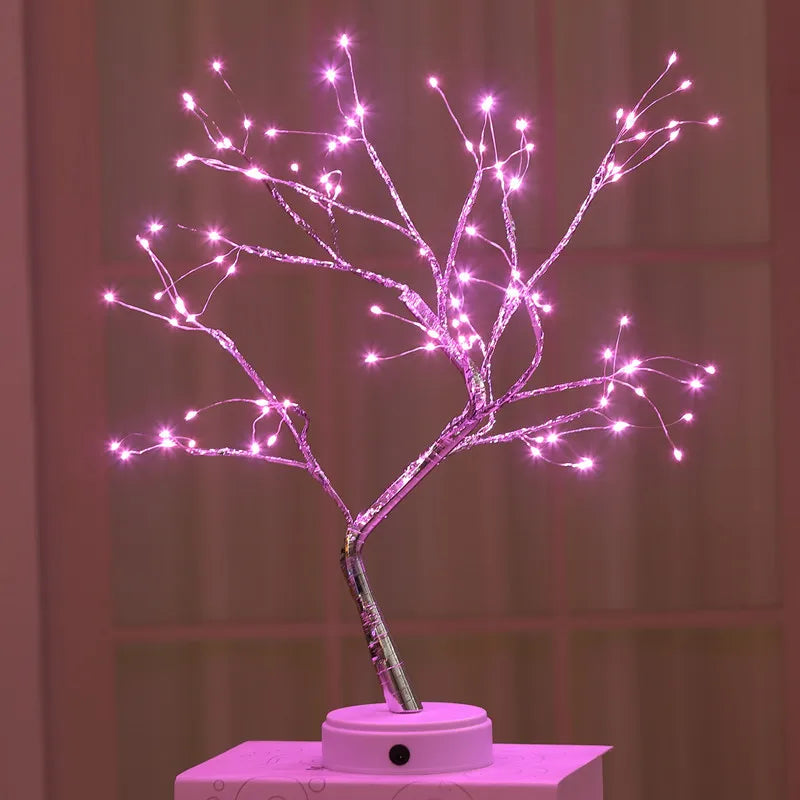 LED Night Lights Mini Christmas Tree Table Lamp Garland Fairy String Light Kid Gifts Home Indoor Room Decor Christmas Decoration