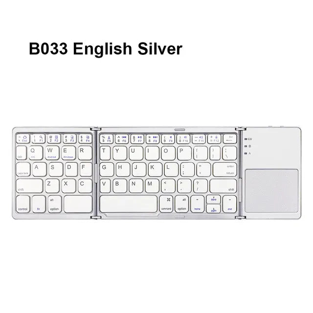 Keyboard B033 Mini Folding Keyboard Bluetooth Foldable Wireless Keypad With Touchpad For Windows,Android,ios Tablet ipad Phone