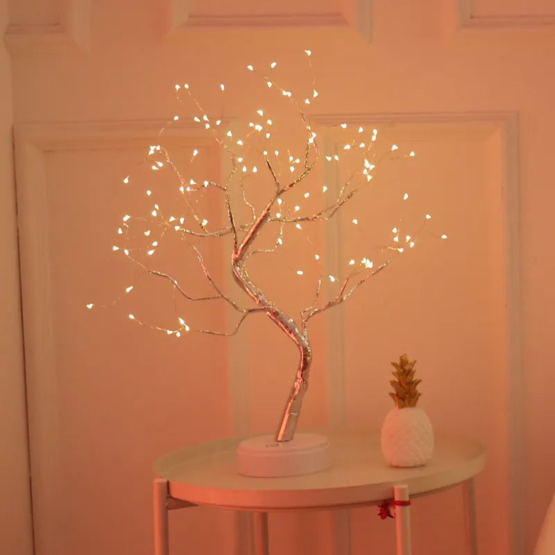 LED Night Lights Mini Christmas Tree Table Lamp Garland Fairy String Light Kid Gifts Home Indoor Room Decor Christmas Decoration