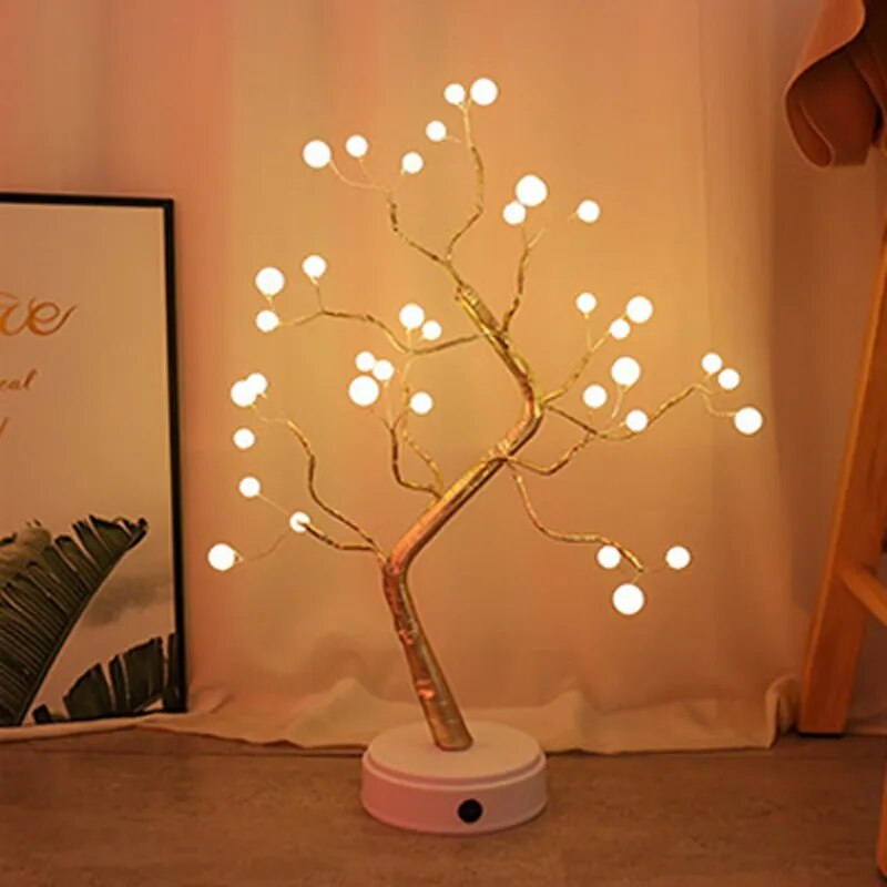 LED Night Lights Mini Christmas Tree Table Lamp Garland Fairy String Light Kid Gifts Home Indoor Room Decor Christmas Decoration