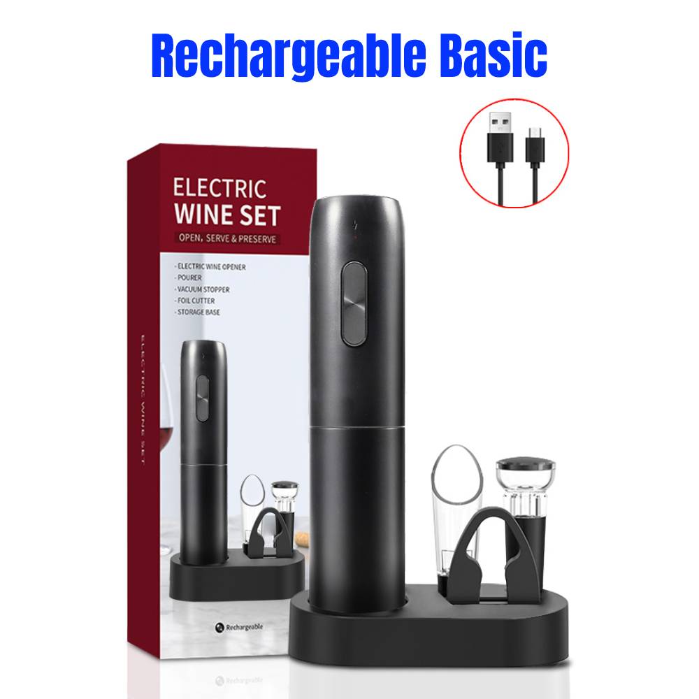 Rechargeable Electric Wine Bottle Opener Automatic Red Wine Corkscrew Foil Cutter for Party Bar Red Wine Lover & Wedding Gifts