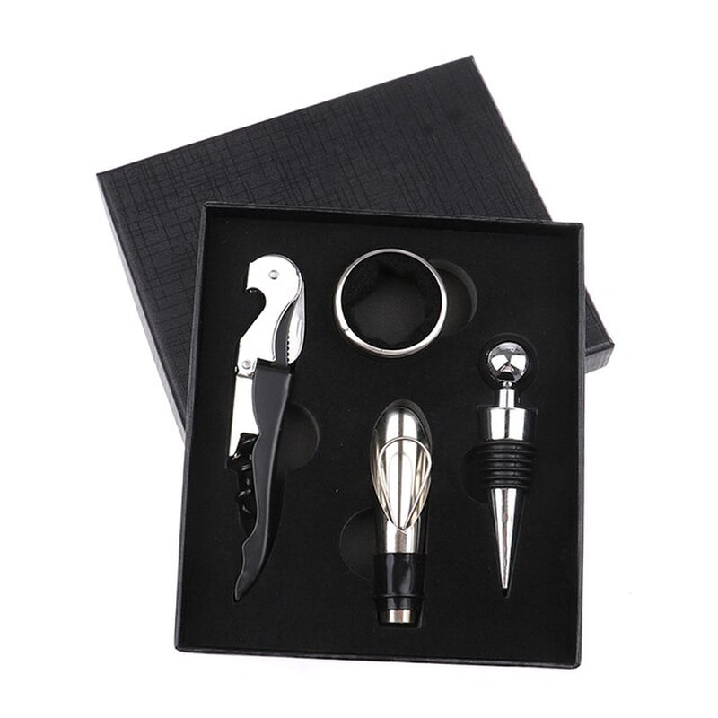 Wine Aerator Pourer Wine Opener Set 4Pieces Pressure Bottle Opener Wine Pour Spout,Stoppers Bottle Opener Wine Stopper