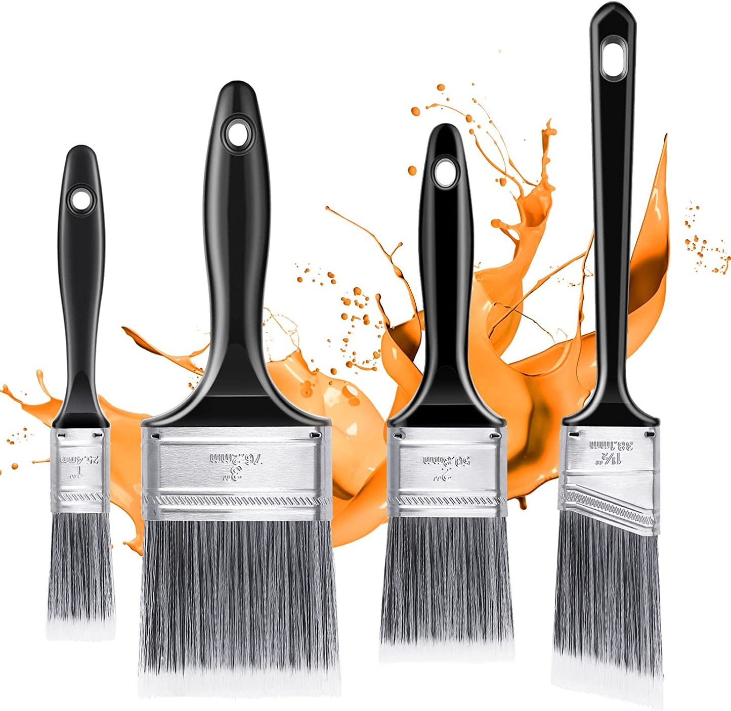 Paint Brush Set, Paint Brushes Decorating Set 4 Pack, Decking Paint Brush, Wall Paint Brushes for DIY Wood Gloss Wall Furniture Cabinet Fence Decking Indoor & Outdoor Painting