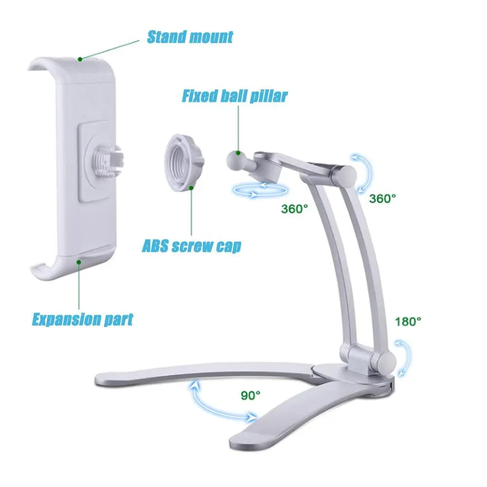 Tablet Mount Stand Adjustable 2-in-1 Kitchen Wall Mount Stand for iPad Air Mini Pro Desktop Holder for iPad Samsung