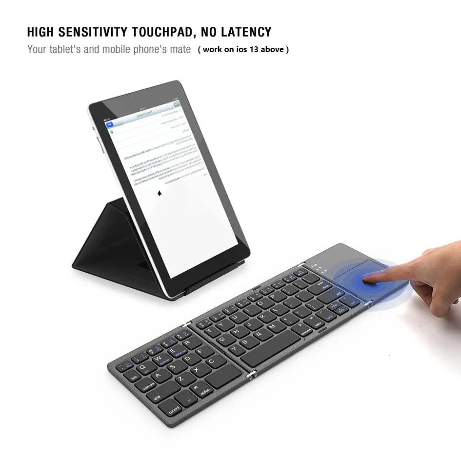 Keyboard B033 Mini Folding Keyboard Bluetooth Foldable Wireless Keypad With Touchpad For Windows,Android,ios Tablet ipad Phone