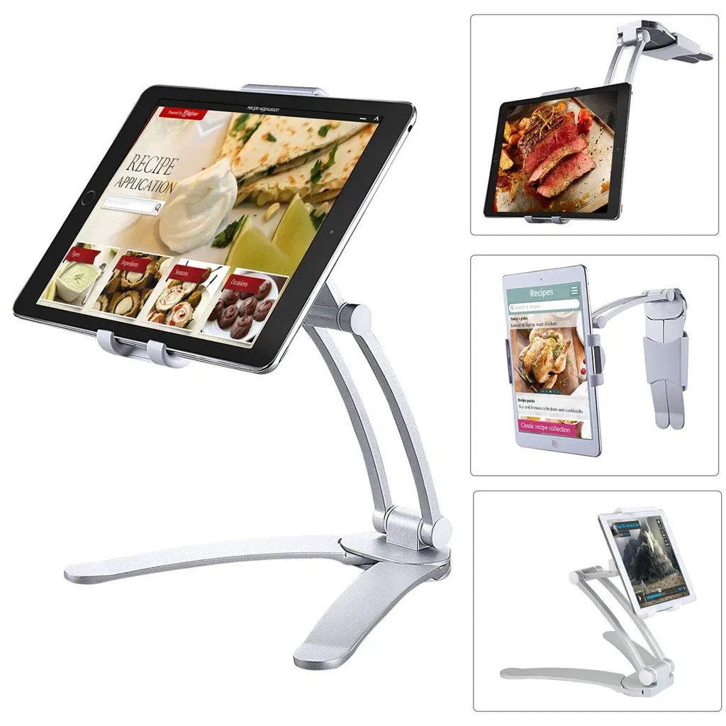 Tablet Mount Stand Adjustable 2-in-1 Kitchen Wall Mount Stand for iPad Air Mini Pro Desktop Holder for iPad Samsung