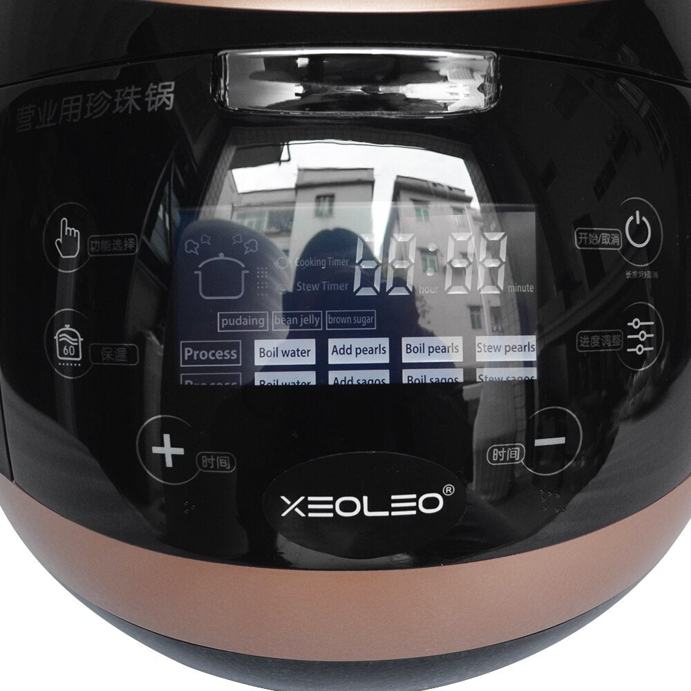 XEOLEO 5L Tapioca Cooker Milk Tea Shop Pearl Cooker Bubble Tea Pearl Warmer Pot Taro Ball/Sago/Red Bean Cooker Machine 900W