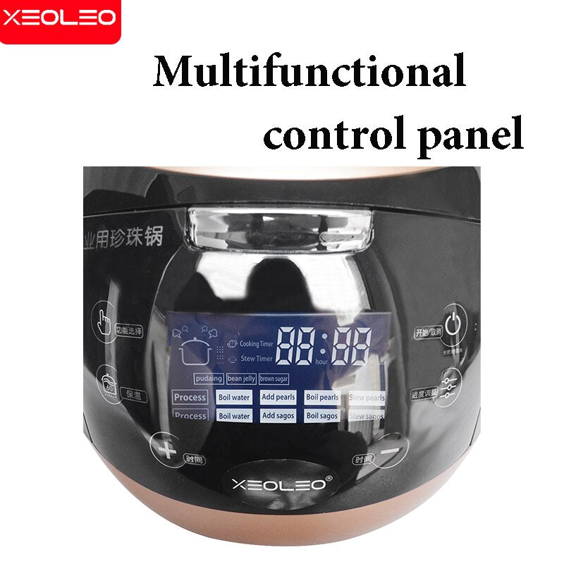 XEOLEO 5L Tapioca Cooker Milk Tea Shop Pearl Cooker Bubble Tea Pearl Warmer Pot Taro Ball/Sago/Red Bean Cooker Machine 900W