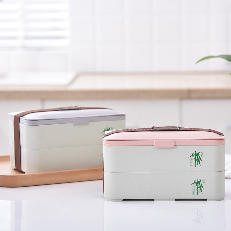 Eco-friendly bamboo 3-layer lunch box microwave safe bento