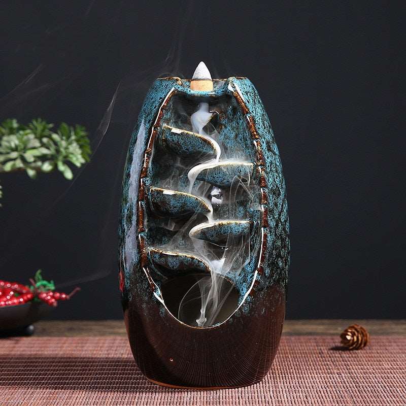 Ceramic Waterfall Incense Burner