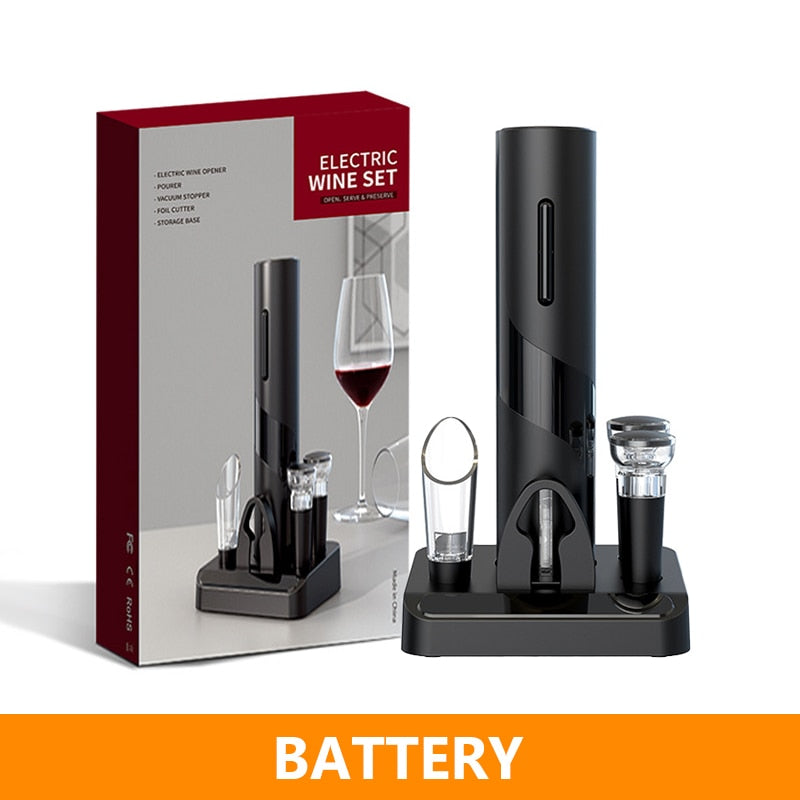 Electric Wine Bottle Opener with Foil Cutter One-click Button Rechargeable Automatic Red Wine Corkscrew for Party Bar Wine Lover