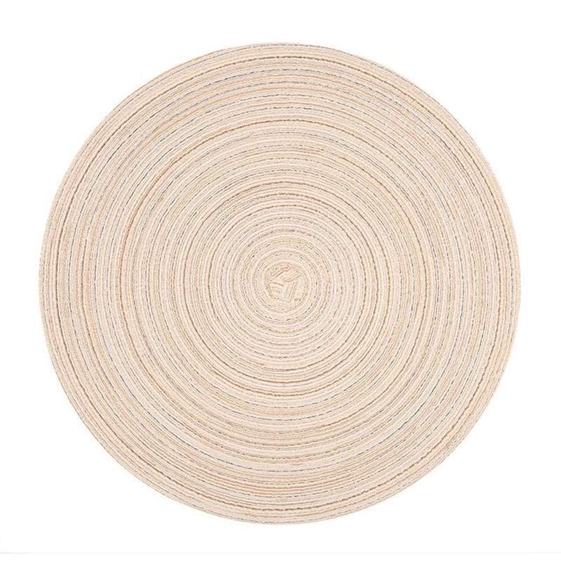 6Pcs/Set round Braided Placemats Washable Kitchen Table Placemats for Home Wedding Party 38/32CM Gold/Beige/Sliver/Gray/Colorful