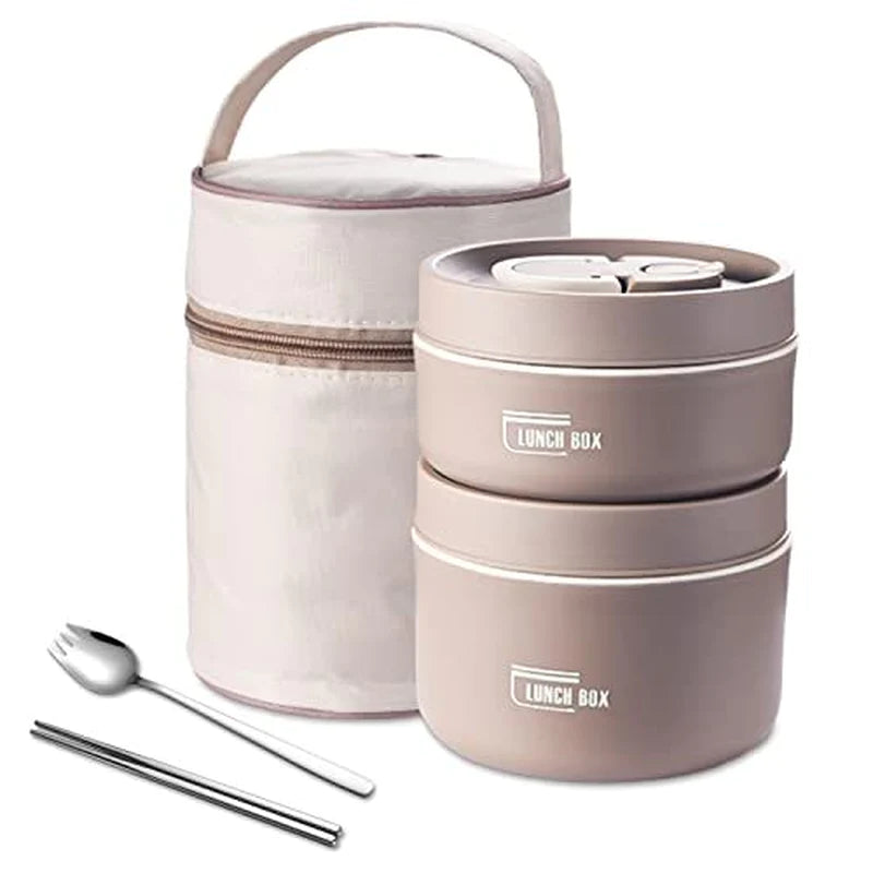 Portable Food Storage Containers Insulated Lunch Container Set Stackable Bento Lunch Box Stainless Steel Lunch Container